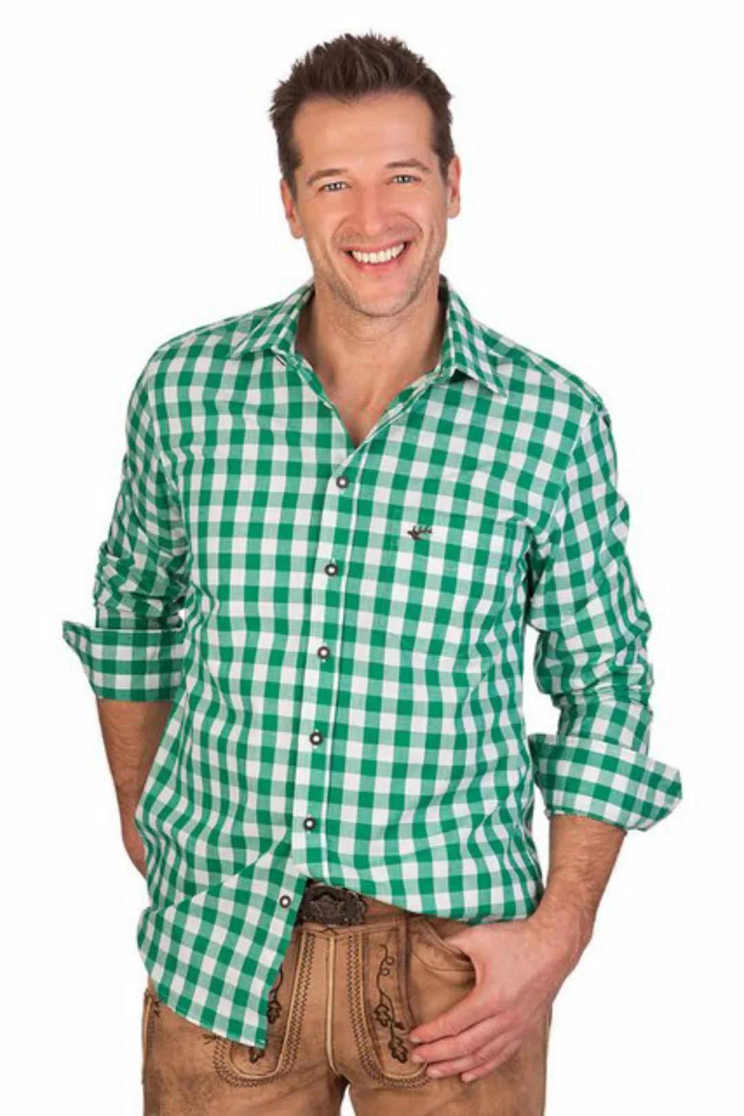 orbis Trachtenhemd Trachtenhemd - H1407 - hellblau, rot, grün günstig online kaufen