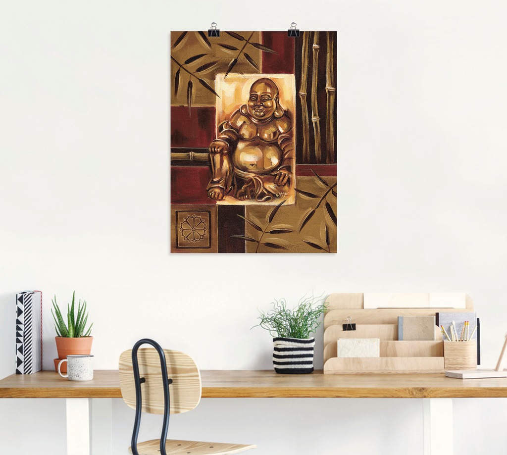 Artland Wandbild "Lachender Buddha", Religion, (1 St.), als Leinwandbild, P günstig online kaufen