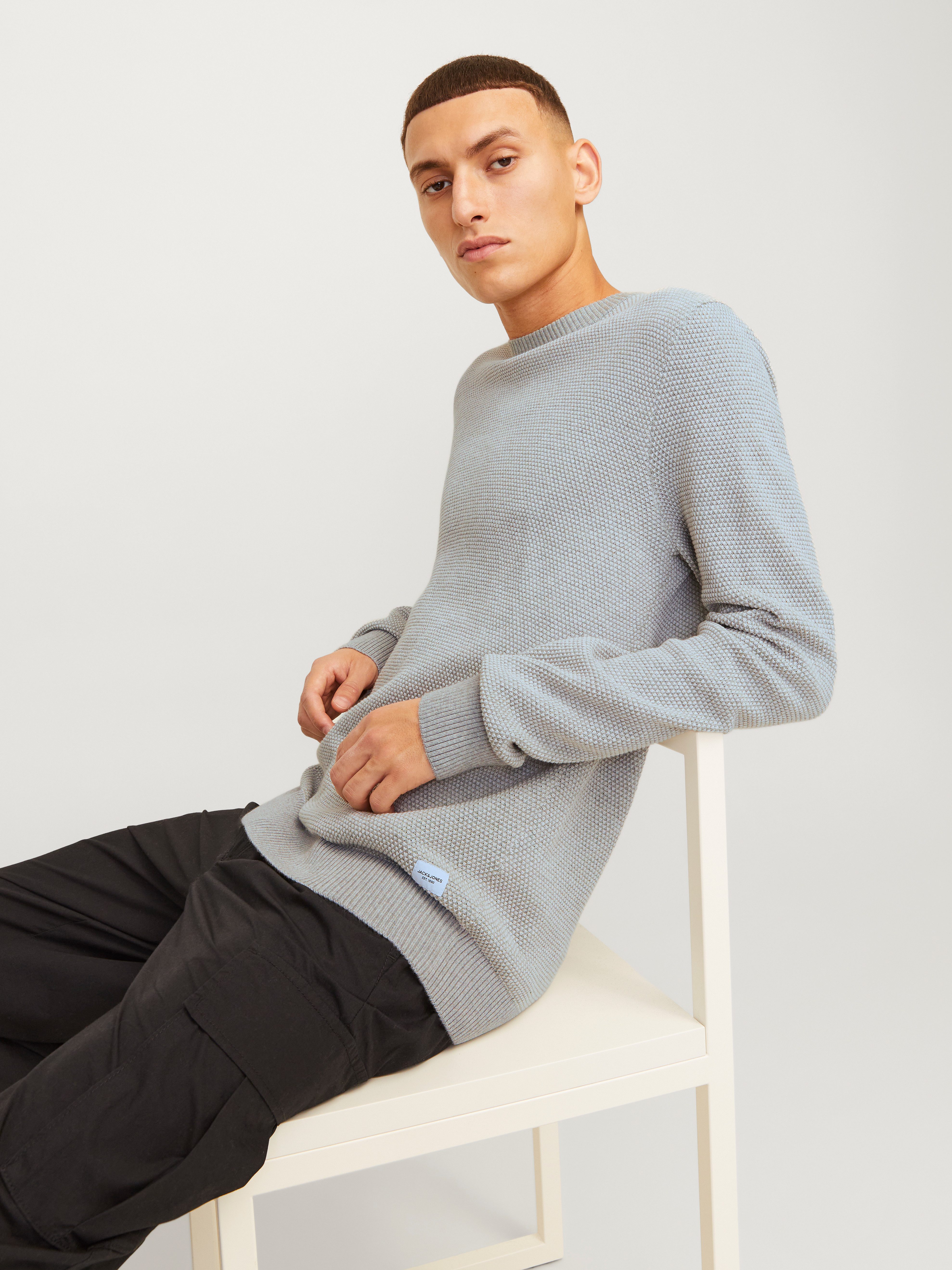 Jack & Jones Herren Rundhals Strickpullover JJEGLOBE KNIT CREW NECK - Regul günstig online kaufen