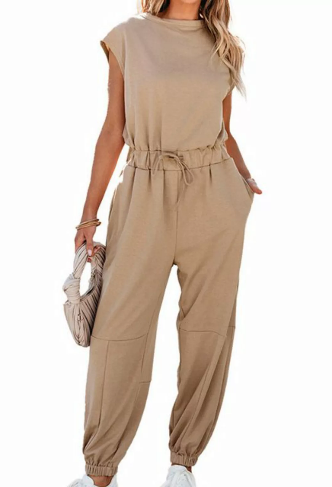 CHENIN 7/8-Overall Ärmelloser Jumpsuit mit hohem Bund und Beinausschnitt Mo günstig online kaufen