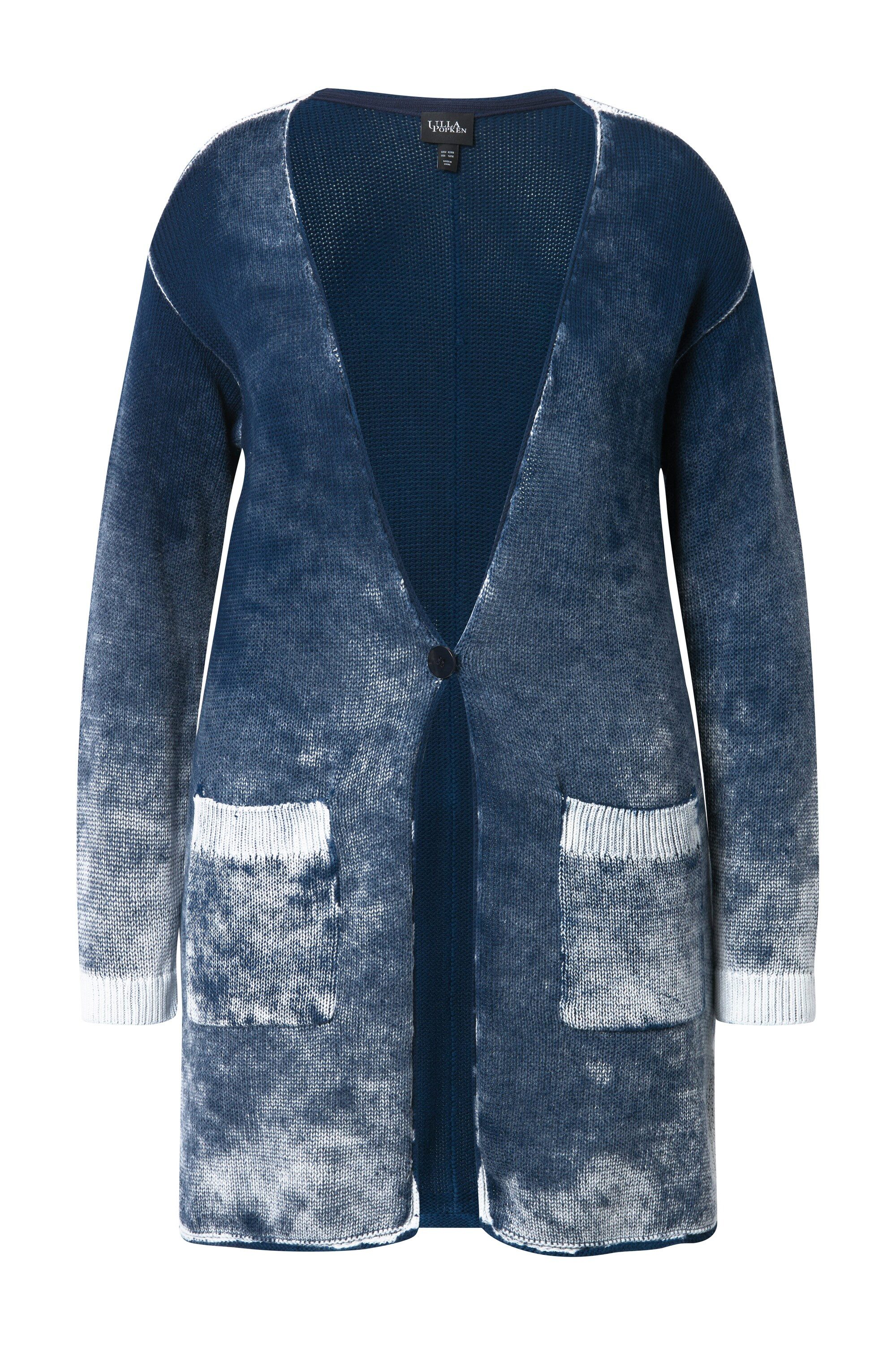 Ulla Popken Strickjacke Strickjacke V-Ausschnitt Knopfverschluss günstig online kaufen