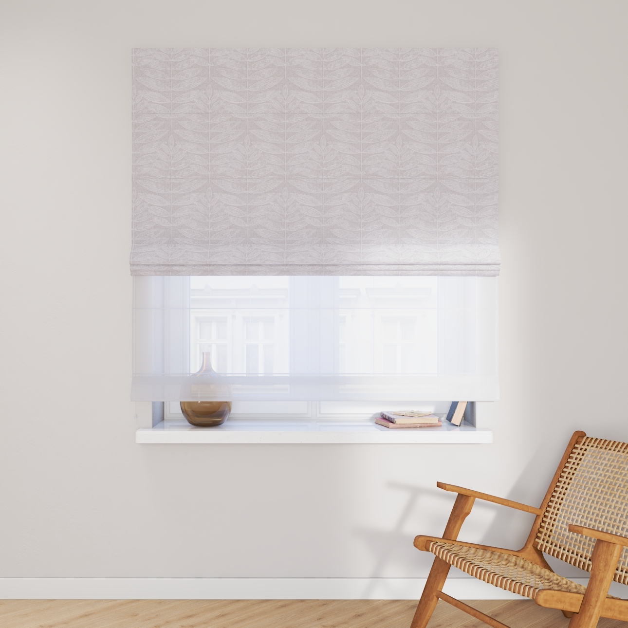 Dekoria Doppelraffrollo Duo, weiß-grau, 110 x 150 cm günstig online kaufen