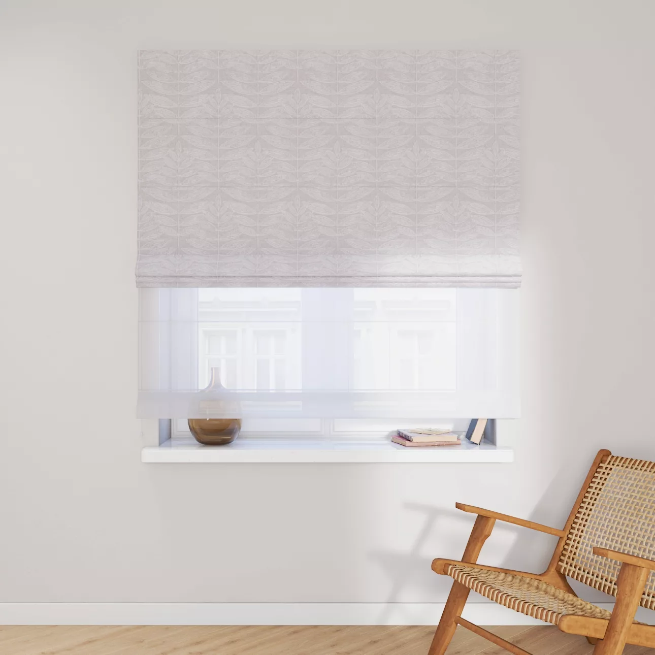 Dekoria Doppelraffrollo Duo, weiß-grau, 100 x 170 cm günstig online kaufen