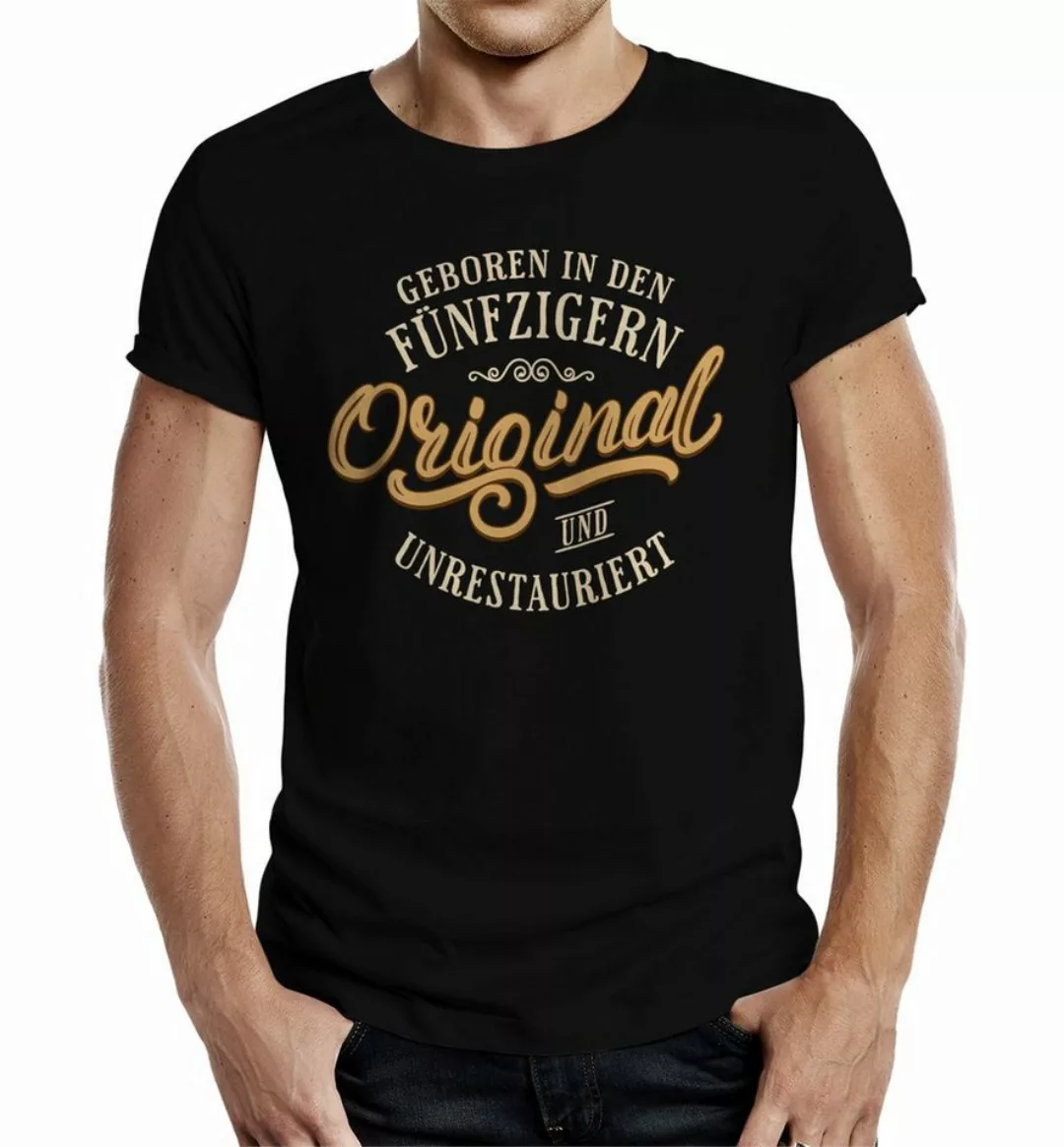 RAHMENLOS® T-Shirt als Geschenk zum Geburtstag - Geboren in den Fünfzigern günstig online kaufen