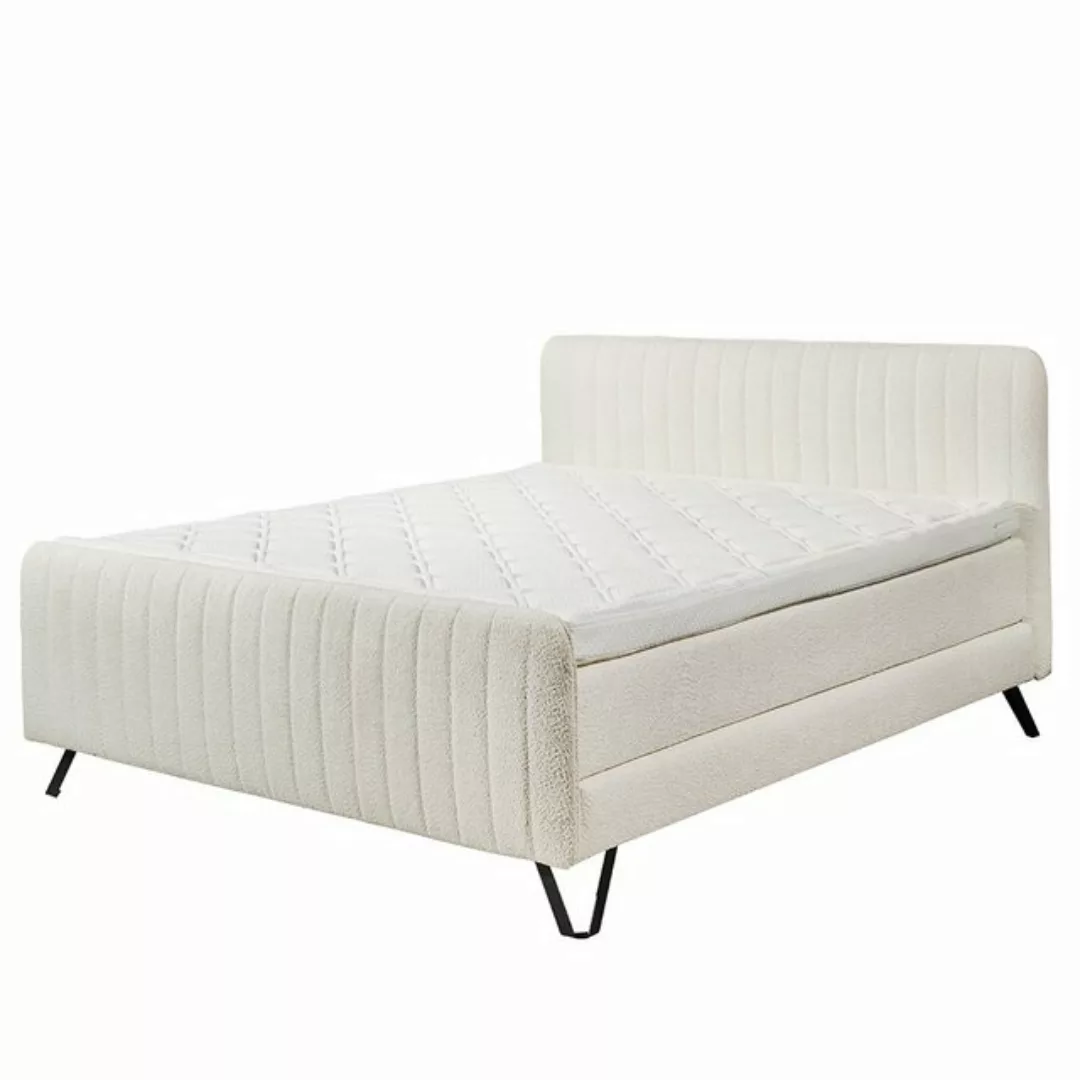 Lomadox Boxspringbett CANBERRA-09, 180x200cm, H2, cremefarben, mit Kaltscha günstig online kaufen