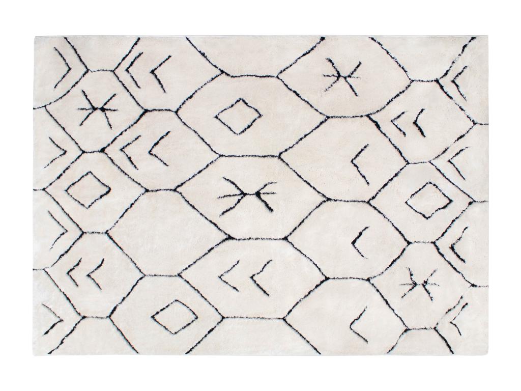 Hochflorteppich Berber - 160 x 230 cm - Beige und Schwarz - JABARI günstig online kaufen