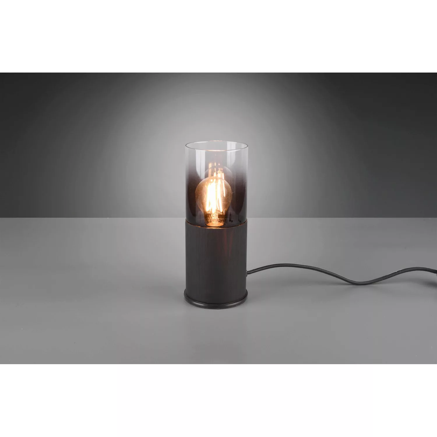 Schreibtischlampe Robin Schwarz matt 1-flammig Metall/Glas E27 günstig online kaufen