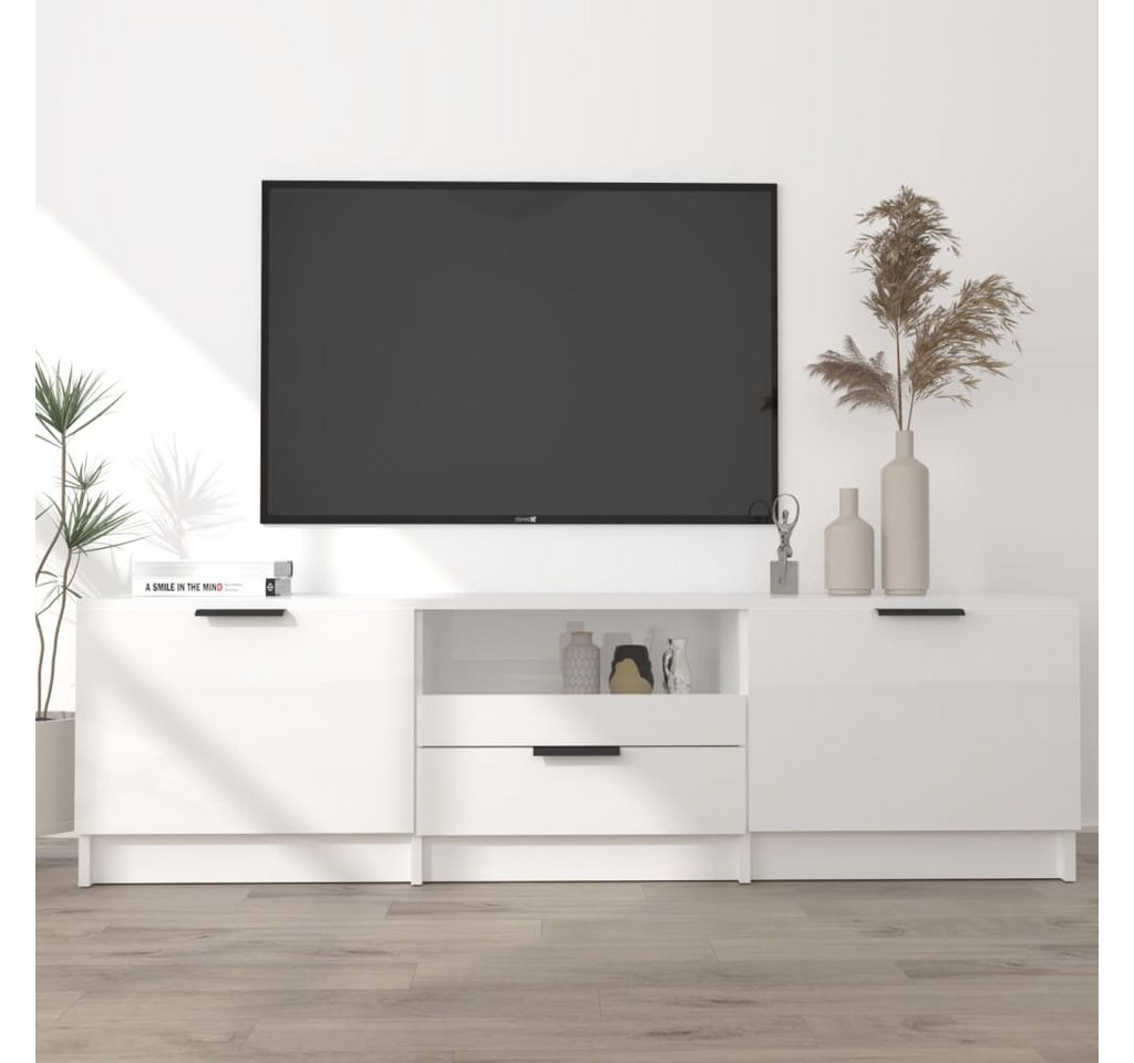 vidaXL TV-Schrank TV-Schrank Hochglanz-Weiß 140x35x40 cm Spanplatte Lowboar günstig online kaufen