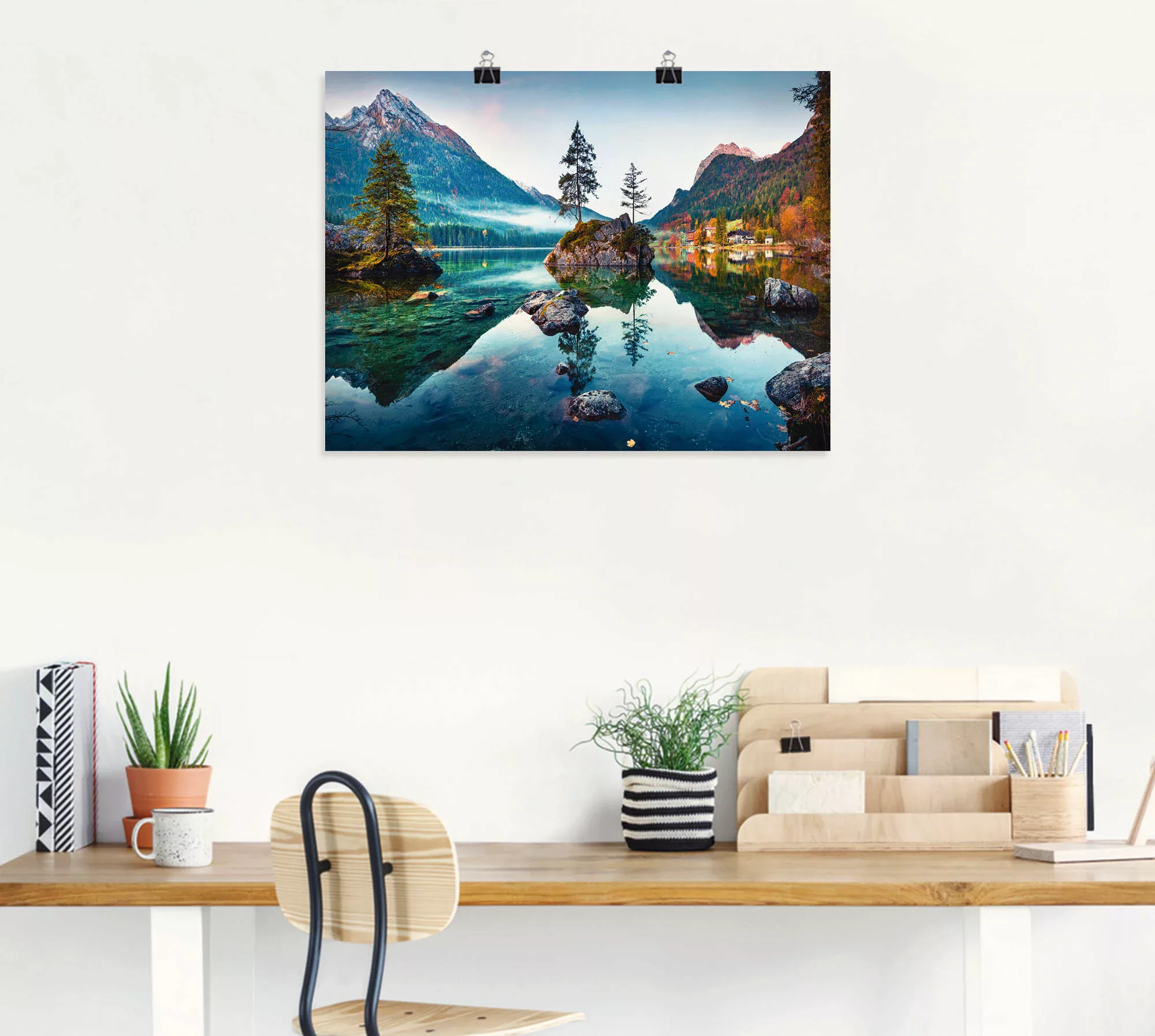 Artland Wandbild »Herbstszene des Hintersee vor Alpen«, Seebilder, (1 St.), günstig online kaufen