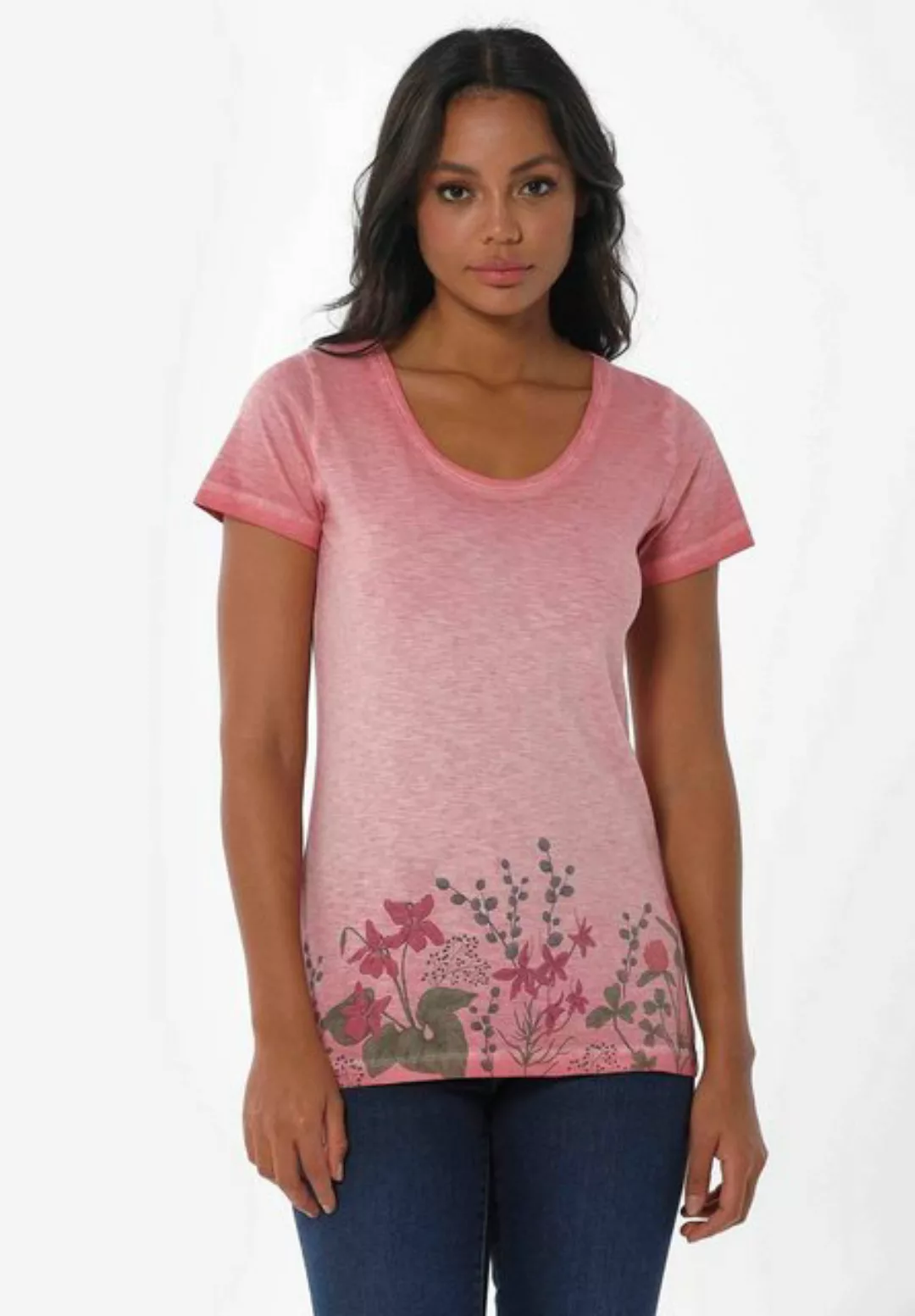 ORGANICATION T-Shirt Women's Garment-Dyed Printed T-shirt in Desert Rose günstig online kaufen