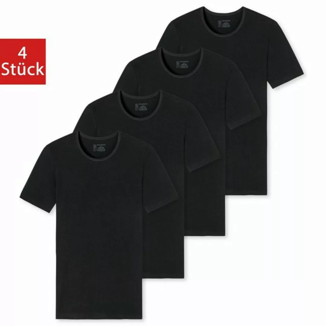 Schiesser T-Shirt 95/5 Organic Cotton (4-tlg) Rundhalsausschnitt, kurzarm, günstig online kaufen