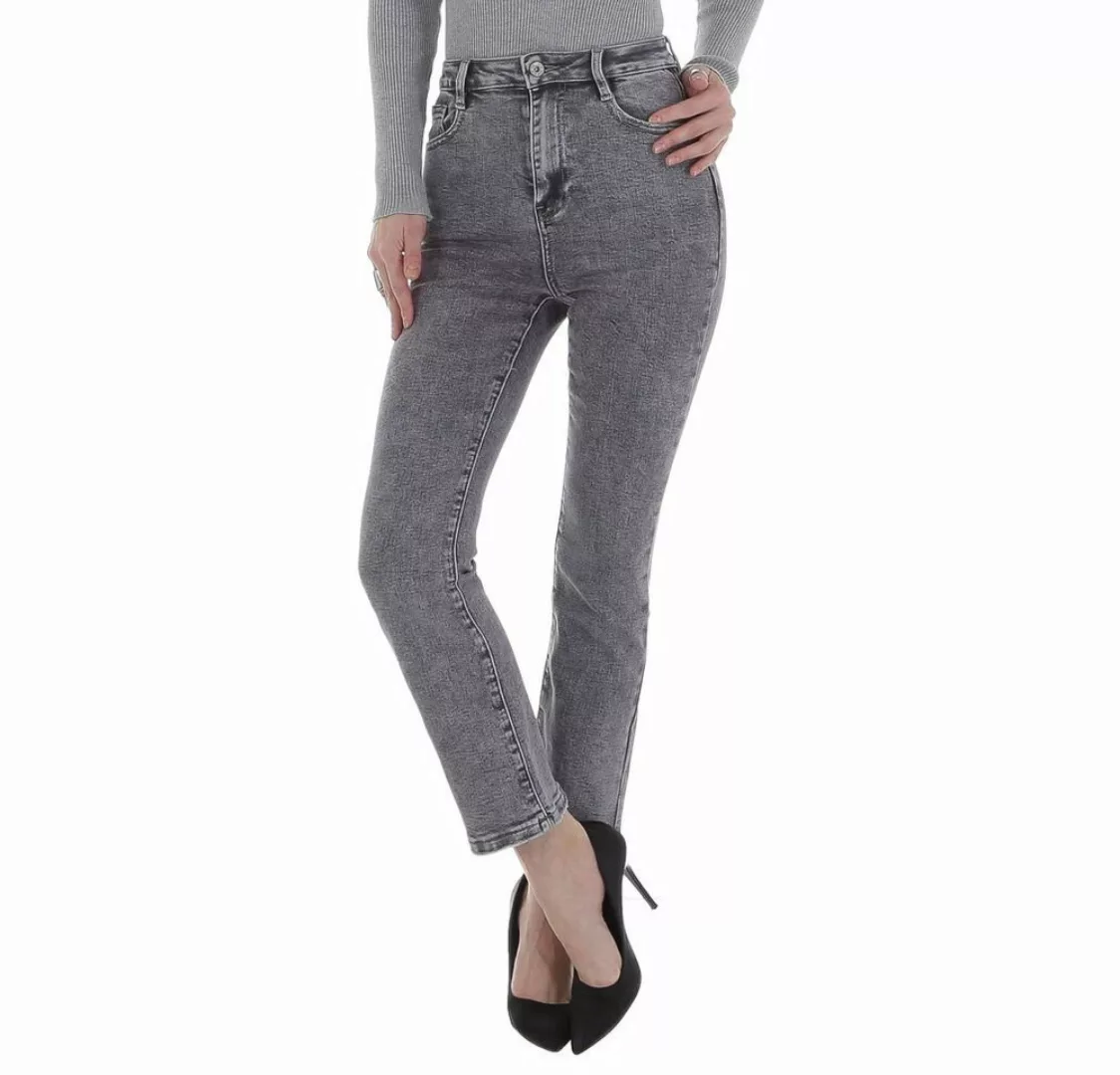 Ital-Design Bootcut-Jeans Damen Freizeit Used-Look Stretch Bootcut Jeans in günstig online kaufen