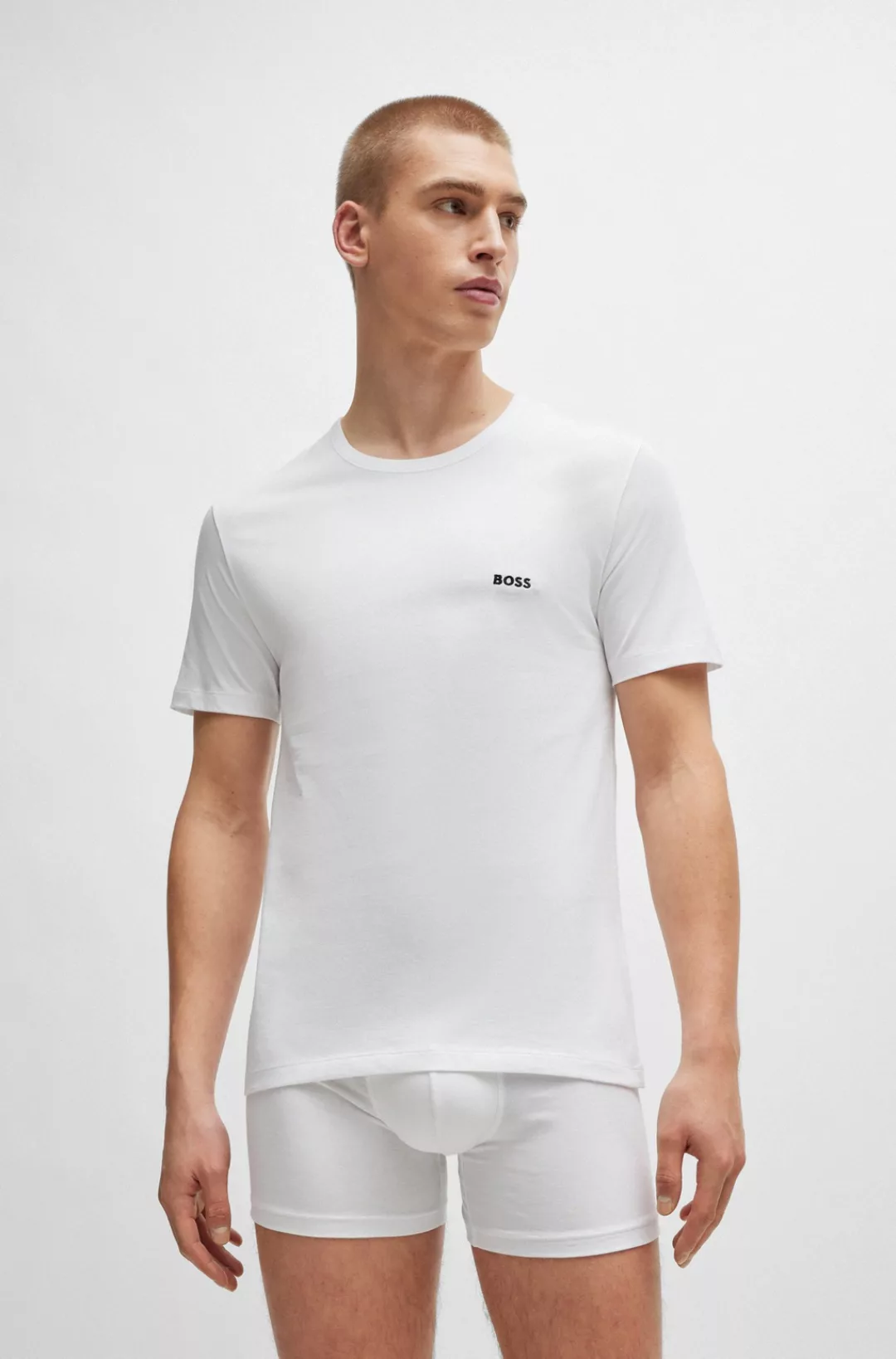 BOSS T-Shirt "Rundhals BOSS ONE", (Packung, 3 tlg., 3er-Pack), mit dezentem günstig online kaufen