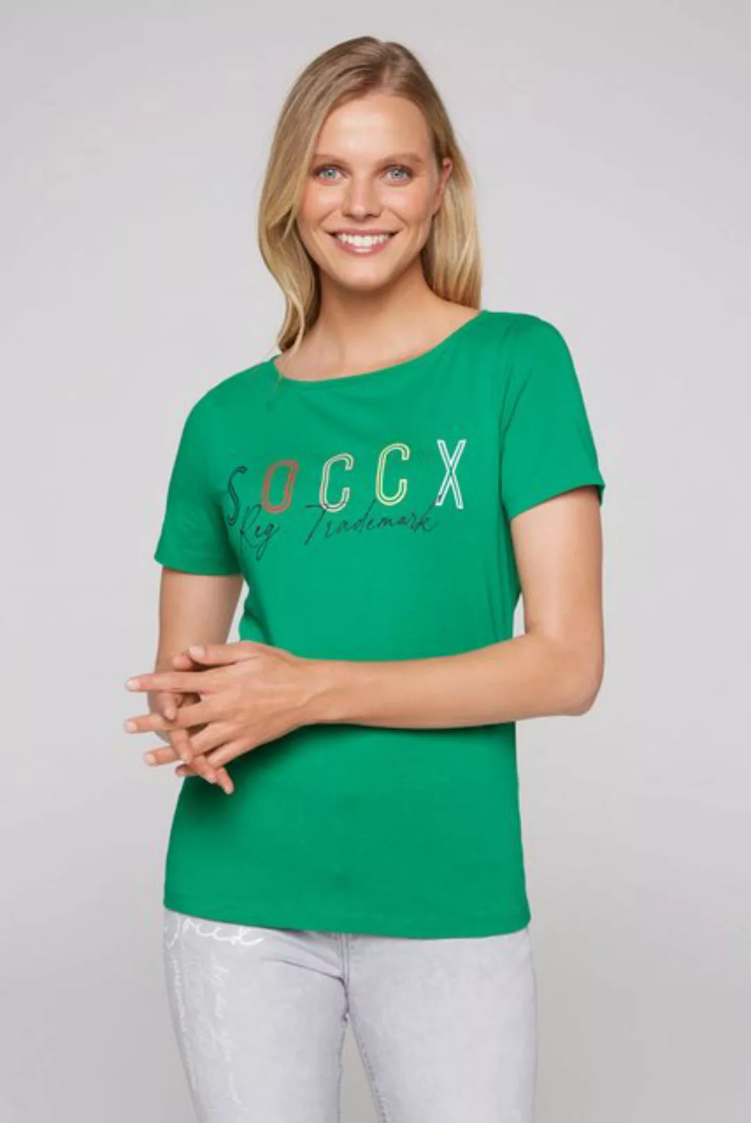 SOCCX Rundhalsshirt mit U-Boot-Ausschnitt günstig online kaufen