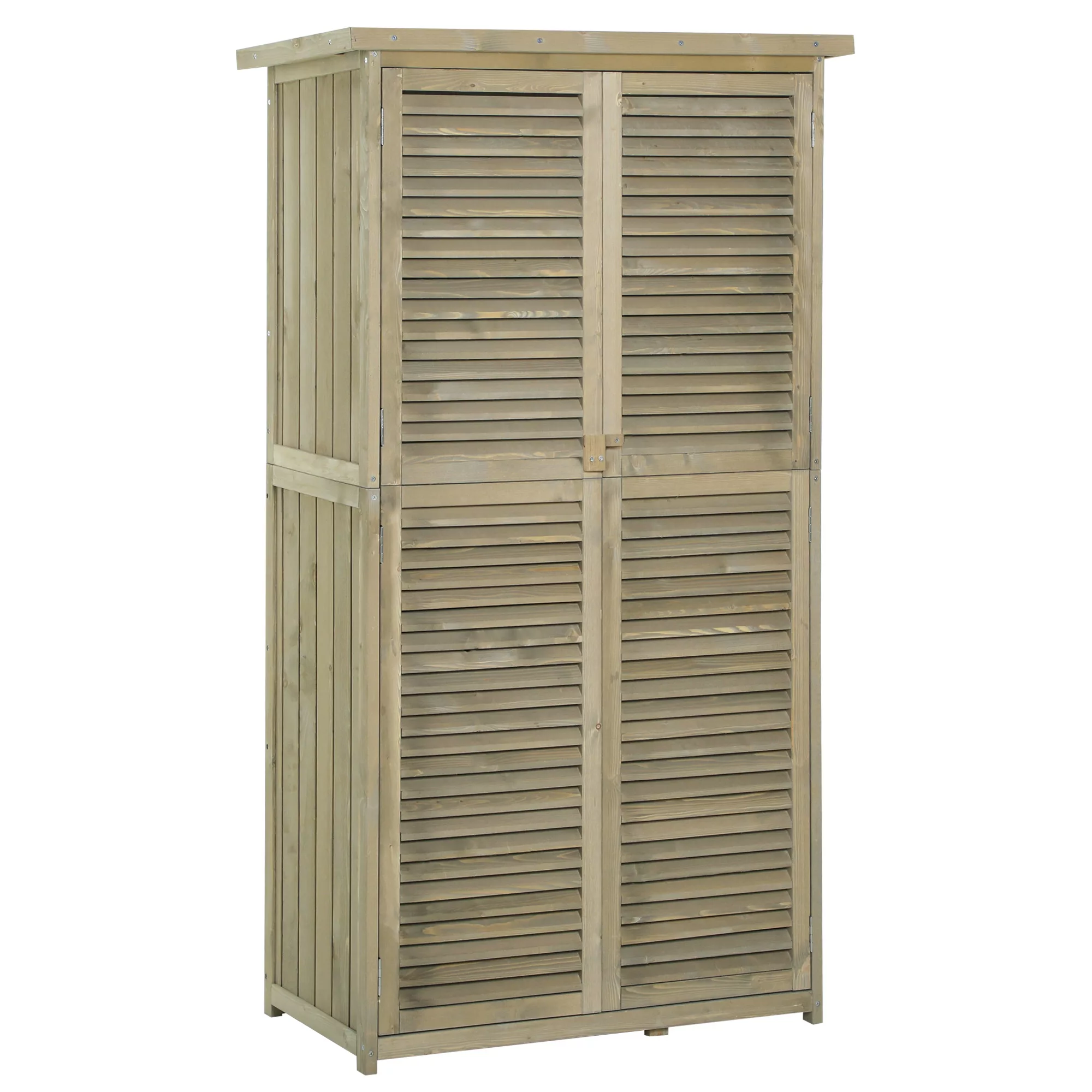 Outsunny Gartenschrank grau Kiefer B/H/L: ca. 46,5x160x87 cm günstig online kaufen