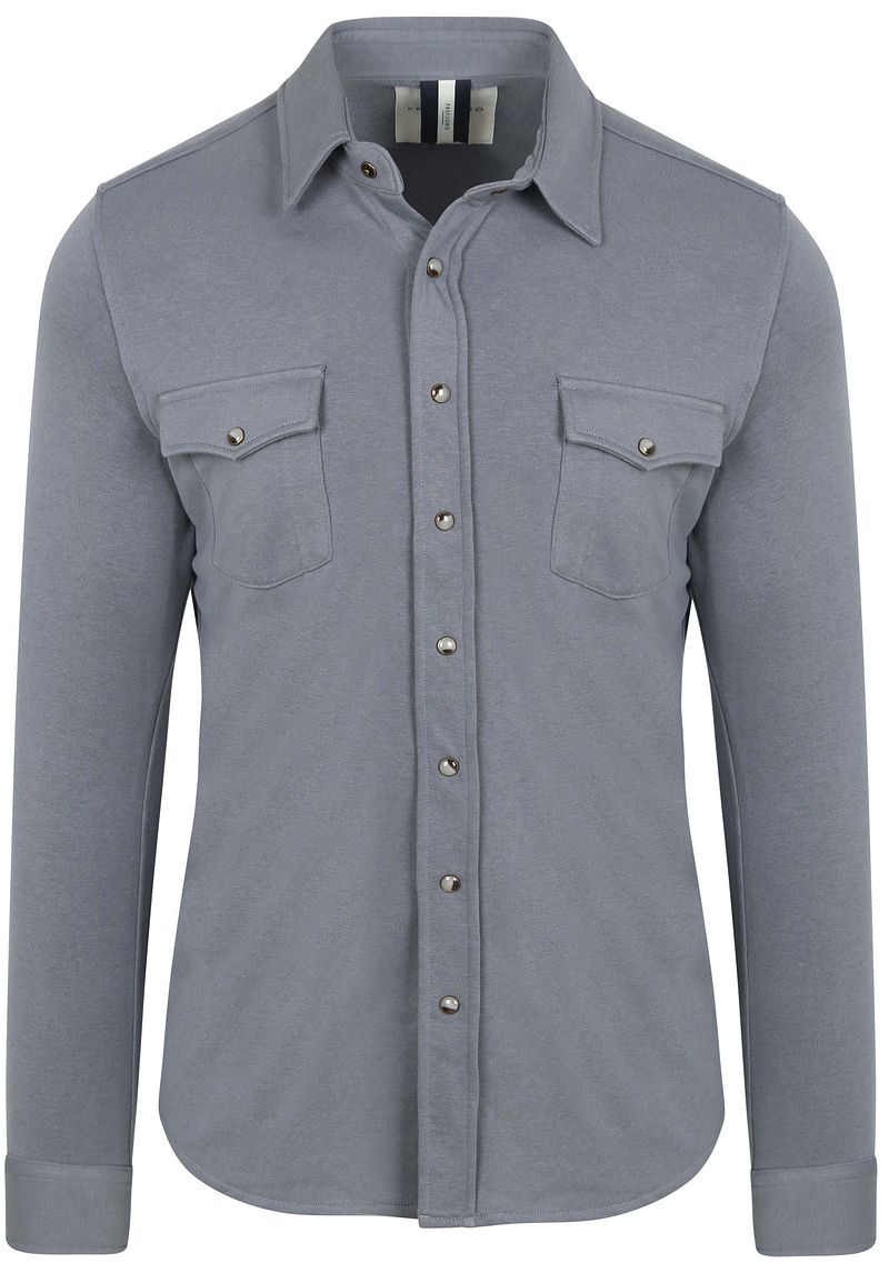 Profuomo Overshirt Western Jersey Blau - Größe M günstig online kaufen