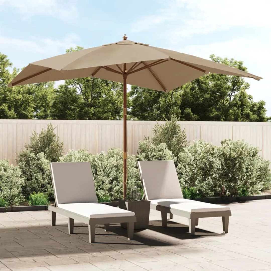 Vidaxl Sonnenschirm Mit Holzmast Taupe 300x300x273 Cm günstig online kaufen