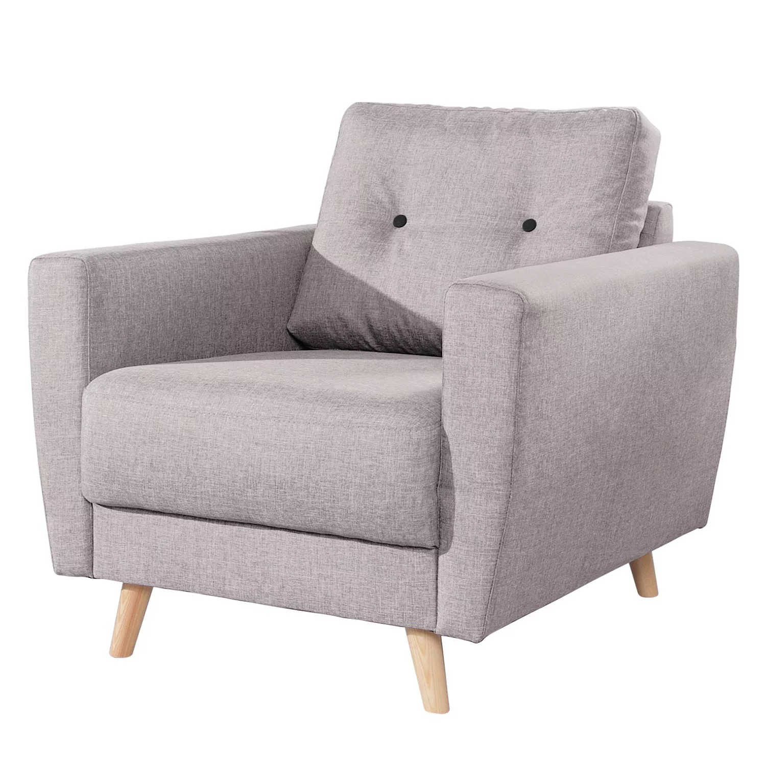 home24 Mørteens Sessel Sola Grau/Hellrose Webstoff 79x90x90 cm (BxHxT) günstig online kaufen