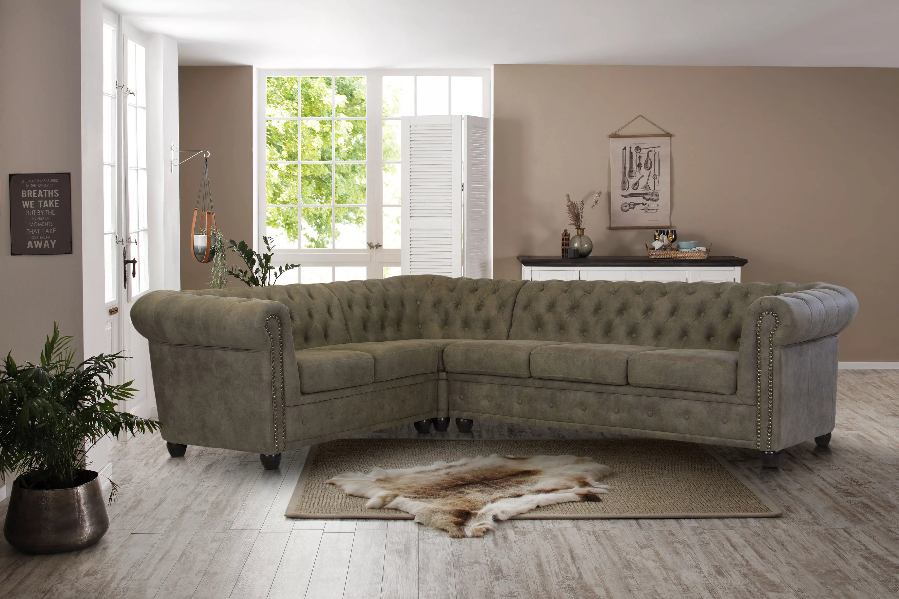 Home affaire Chesterfield-Sofa »Rysum L-Form« günstig online kaufen