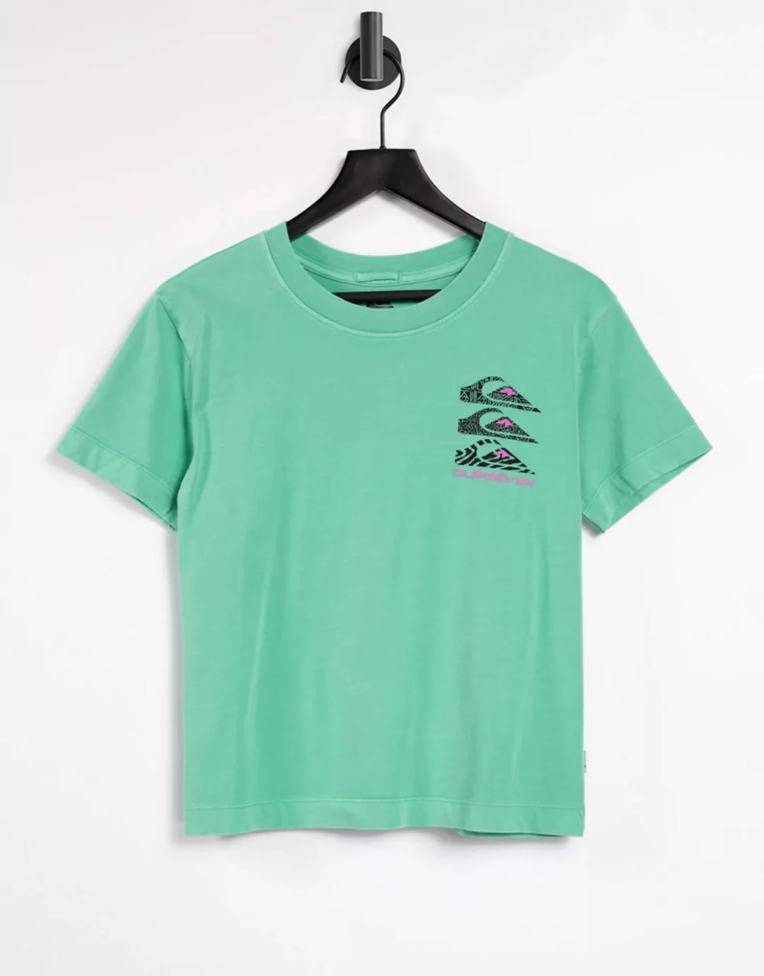 Quiksilver – Colourful Land – T-Shirt mit kurzem Schnitt in Grün günstig online kaufen