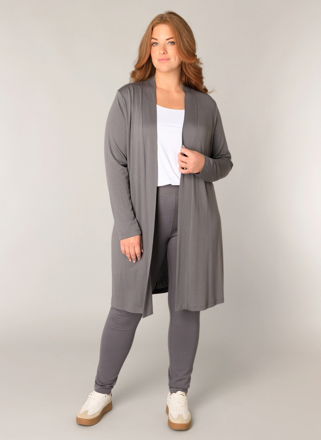Base Level Curvy Longstrickjacke "Ayla Long", Figurumspielende, weiche Stri günstig online kaufen