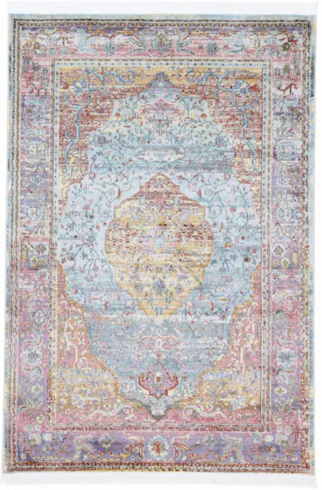 carpetfine Teppich »Esha«, rechteckig, Vintage Look, schöne Farben, mit Fra günstig online kaufen