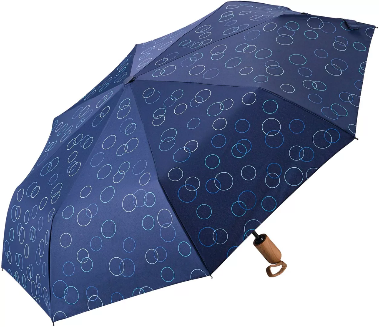 EuroSCHIRM Taschenregenschirm "Taschenschirm 32P7, Kreise blau", marineblau günstig online kaufen