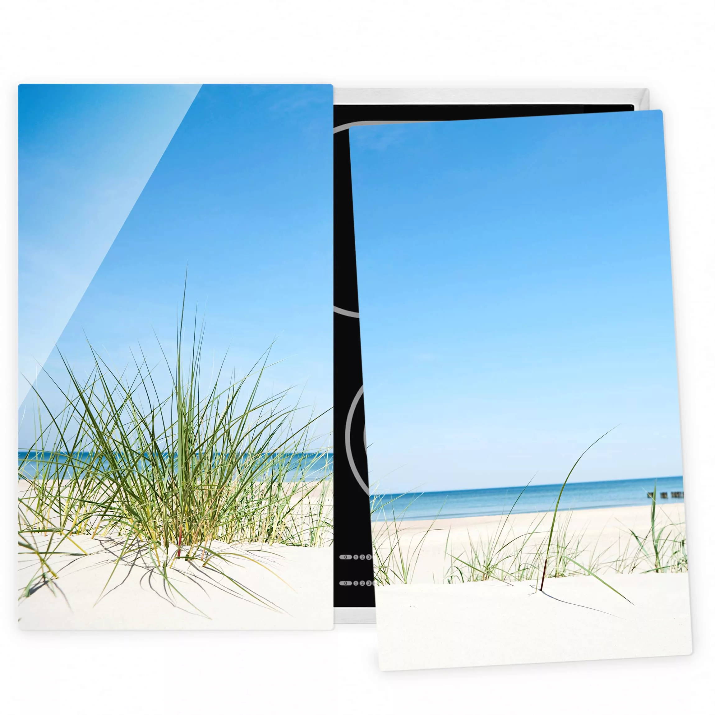 2-teilige Herdabdeckplatte Glas Natur & Landschaft Ostseeküste günstig online kaufen