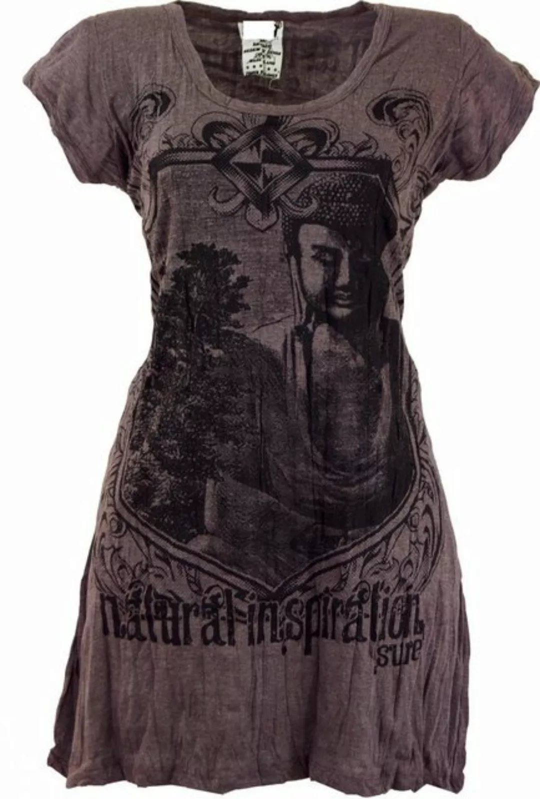 Guru-Shop T-Shirt Sure Long Shirt, Minikleid Bodhi Baum Buddha -.. Festival günstig online kaufen