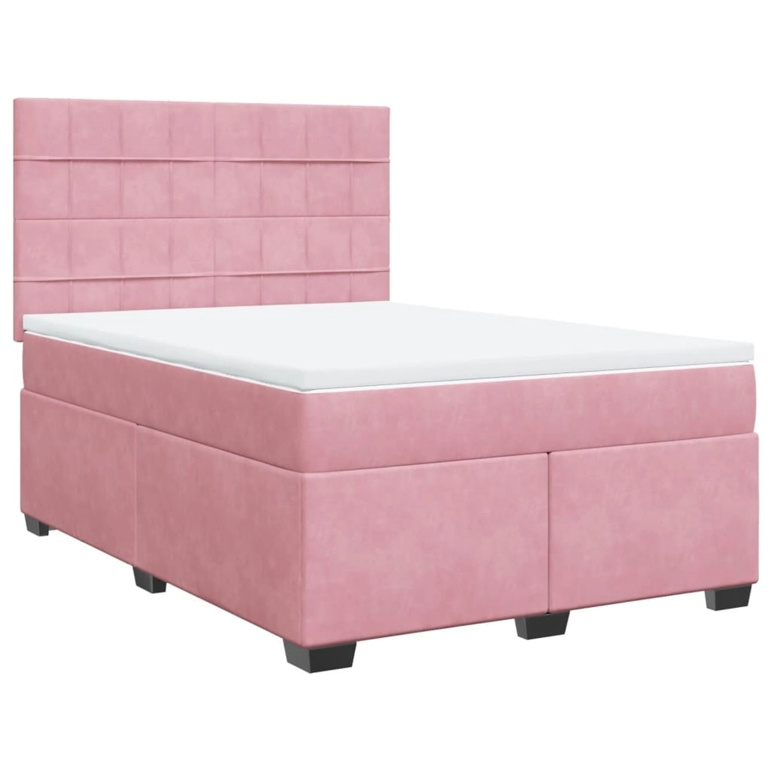 vidaXL Boxspringbett mit Matratze Rosa 160x200 cm Samt2099677 günstig online kaufen