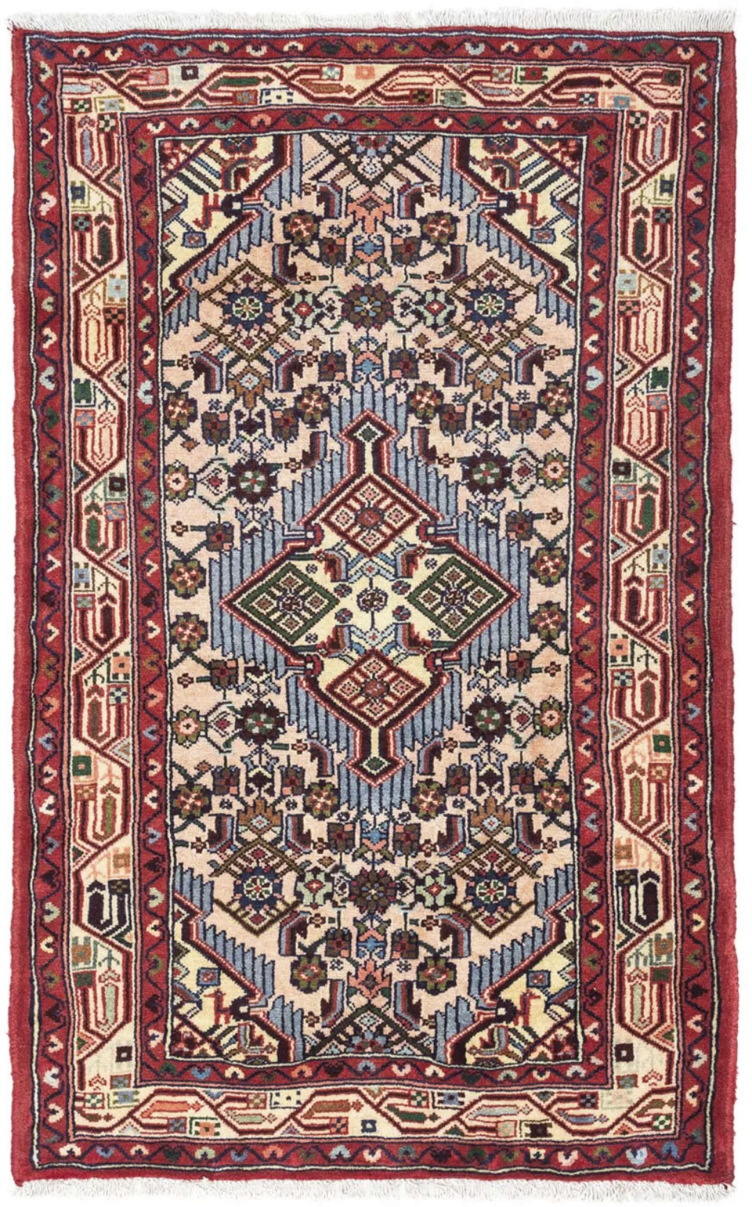 morgenland Wollteppich »Hosseinabad Medaillon Rosso chiaro 134 x 76 cm«, re günstig online kaufen
