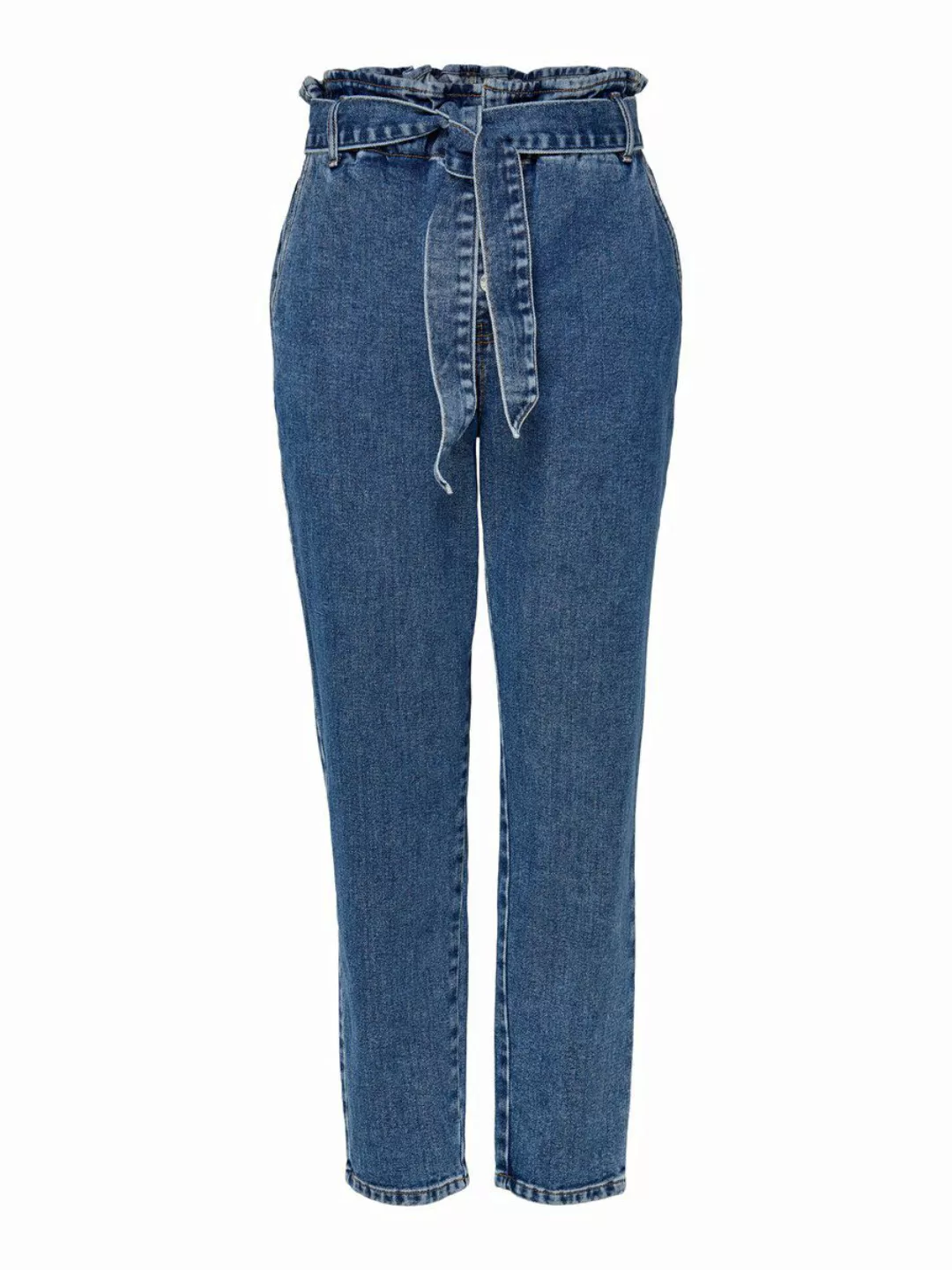 ONLY Onljane Hw Button Paperbag Belt High Waist Jeans Damen Blau günstig online kaufen