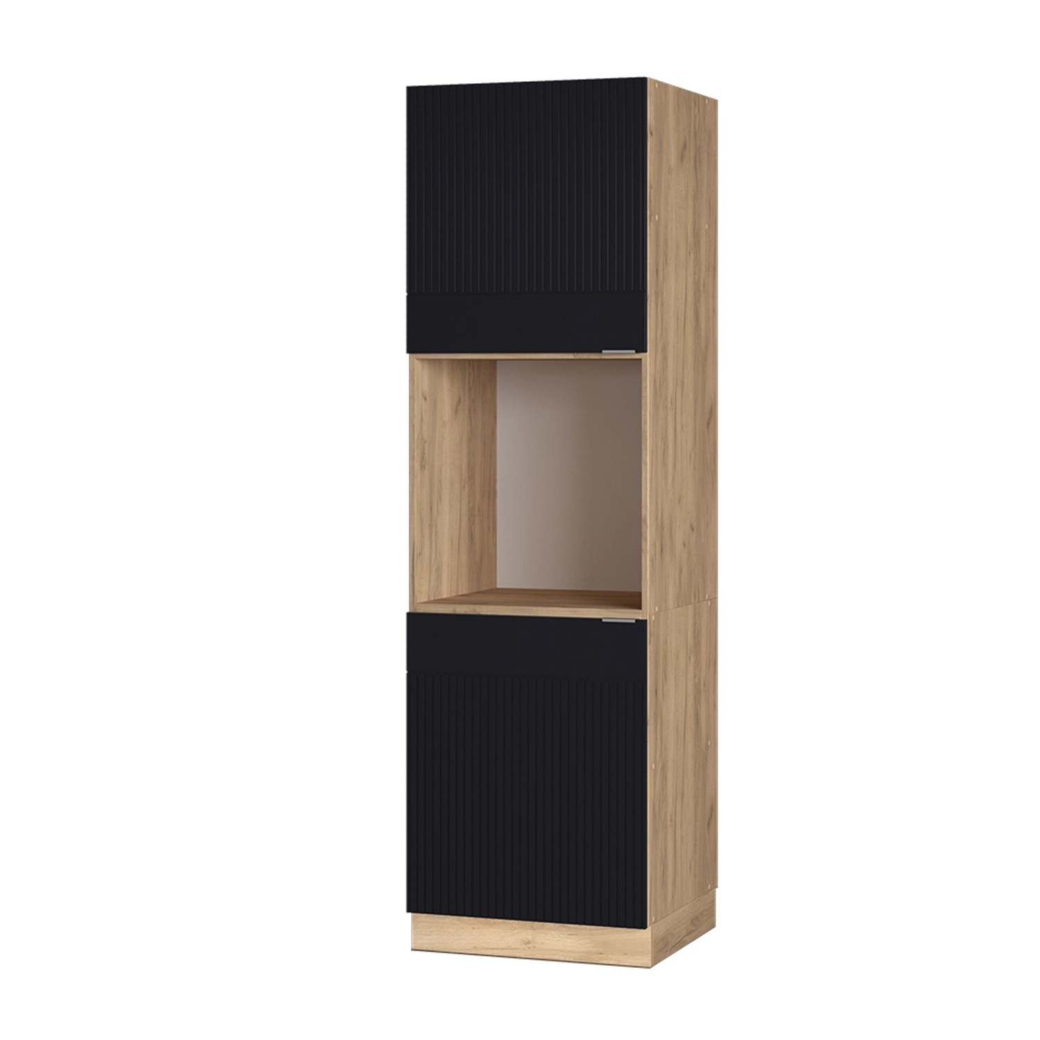 Vicco Herdumbauschrank Fame-Line Schwarz Gestreift 60 cm Offen günstig online kaufen