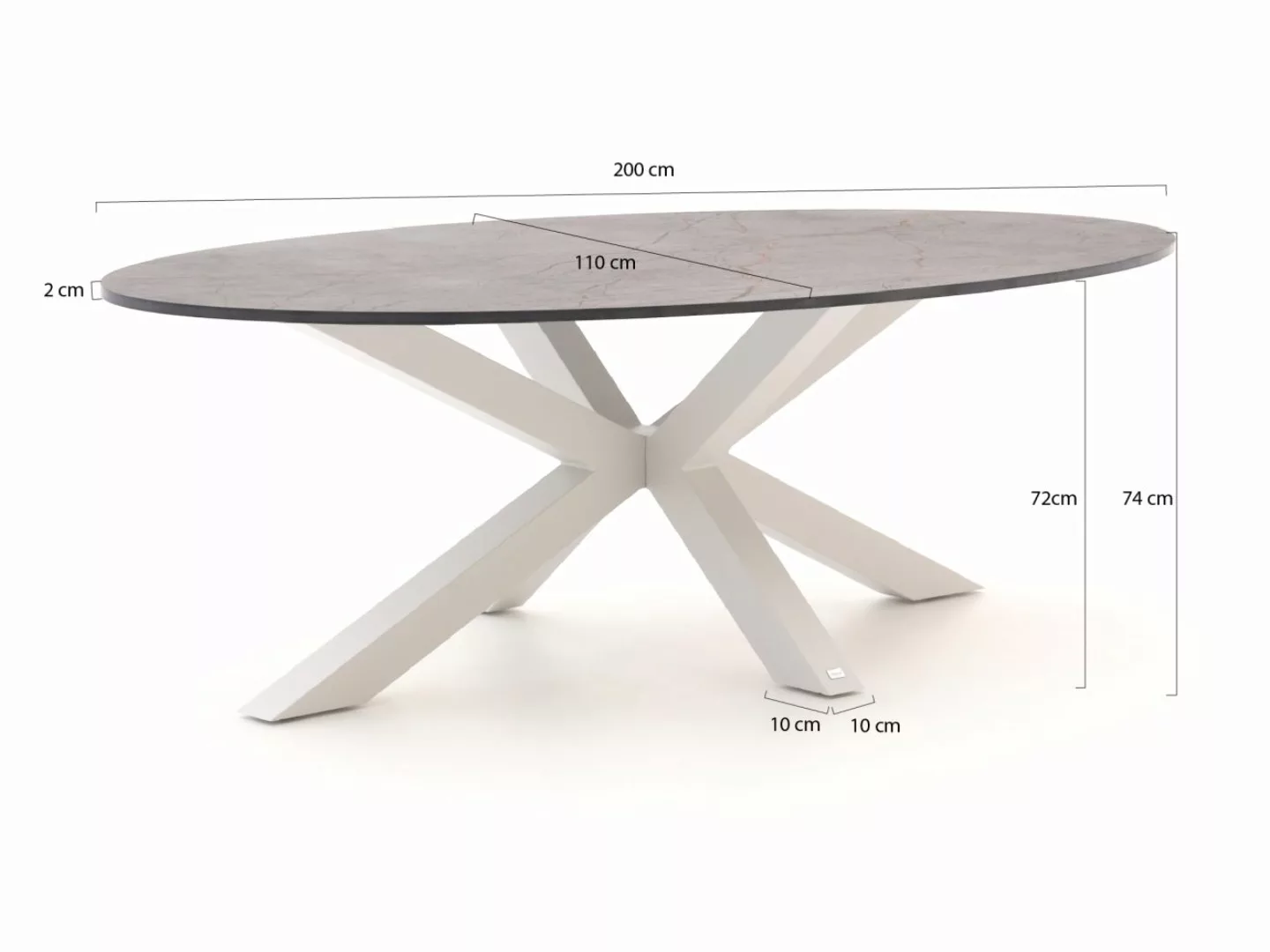 Bellagio Induno Ellips Gartentisch 200x110 cm günstig online kaufen