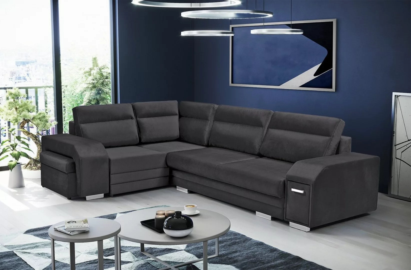 DB-Möbel Ecksofa "Aretas Monolit" mit Hocker und Minibar, mit Schlaffunktio günstig online kaufen