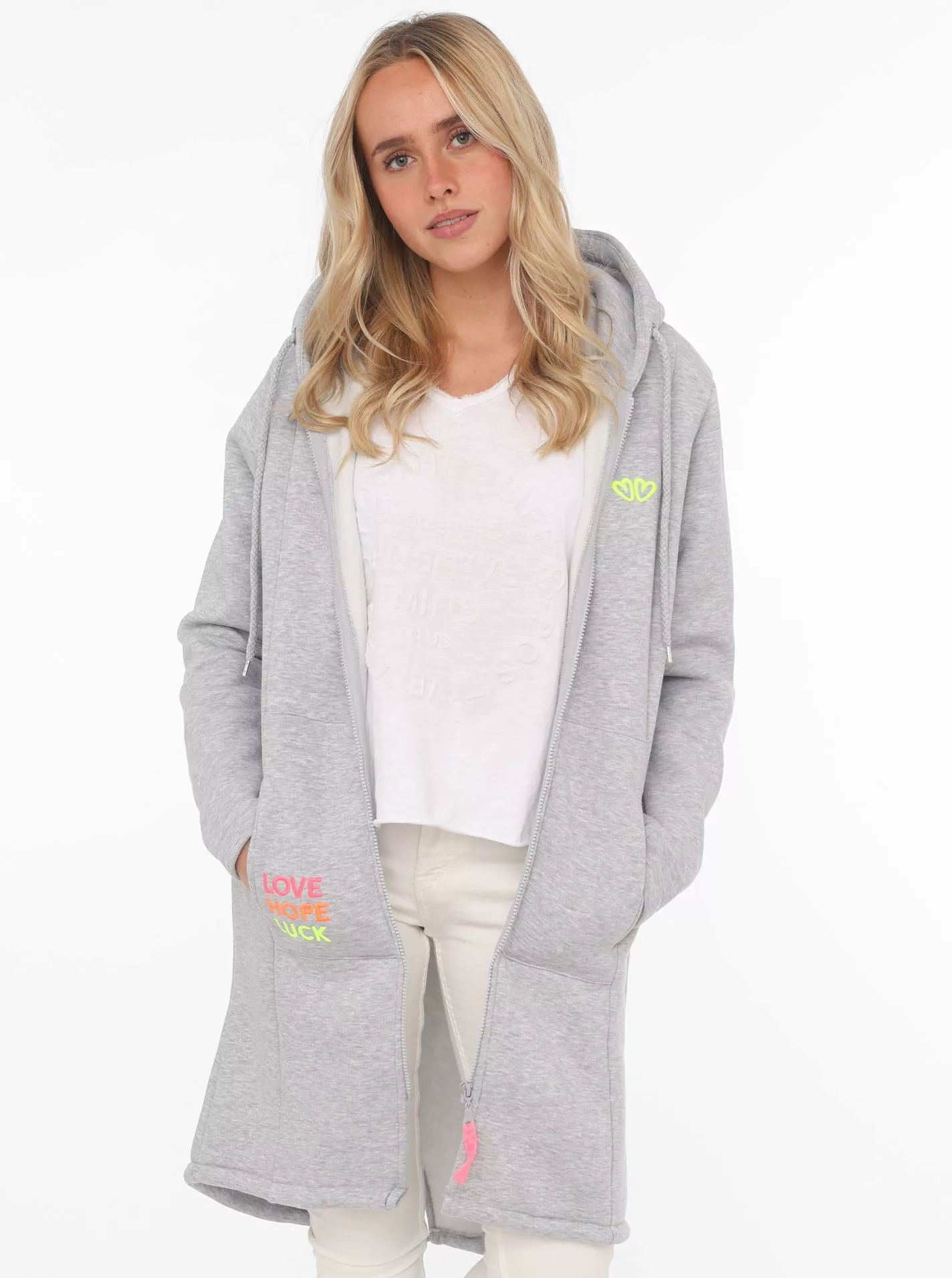 Zwillingsherz Kapuzensweatjacke, mit Kapuze, Rückenprint und kleinere Front günstig online kaufen