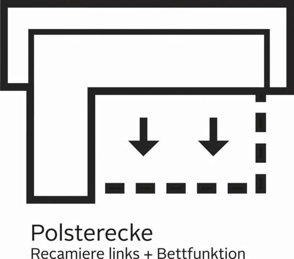 Home affaire Ecksofa Alberto L-Form, wahlweise mit Bettfunktion, inkl. Kopf günstig online kaufen