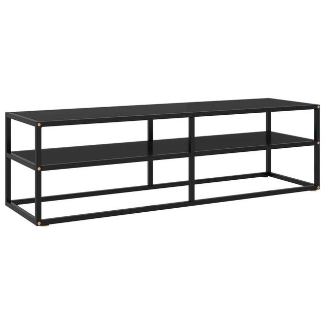 furnicato TV-Schrank Schwarz mit Schwarzem Hartglas 140x40x40 cm günstig online kaufen