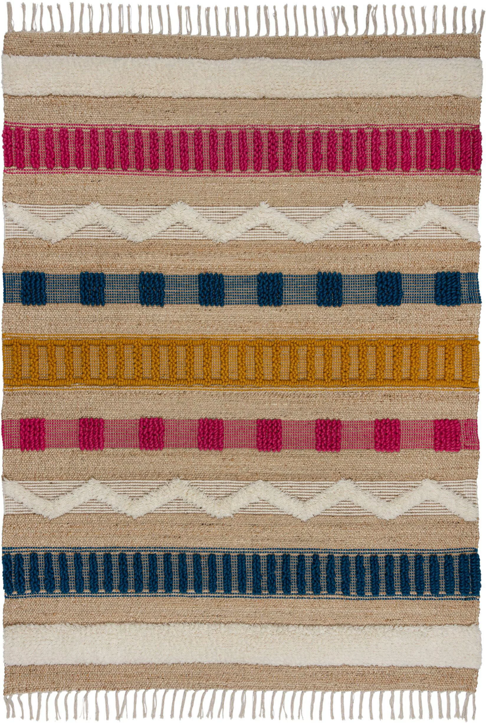 FLAIR RUGS Teppich »Medina«, rechteckig, 12 mm Höhe, Boho-Look, aus Naturfa günstig online kaufen