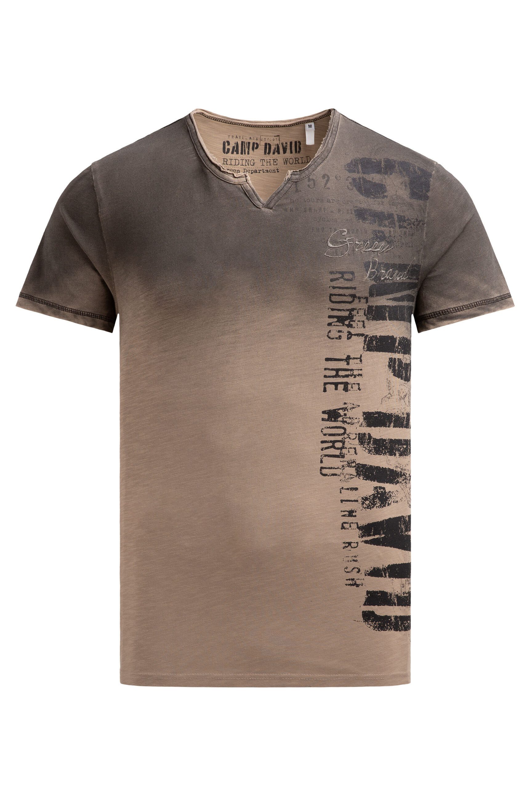 CAMP DAVID Rundhalsshirt mit Used-Kanten günstig online kaufen