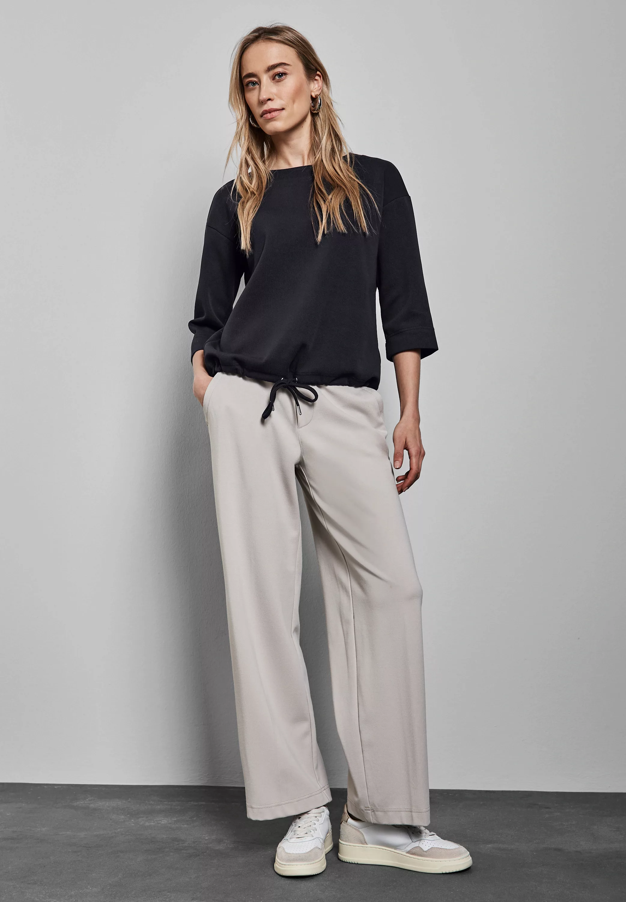 STREET ONE 3/4-Arm-Shirt, mit Tunnelzug am Saum günstig online kaufen