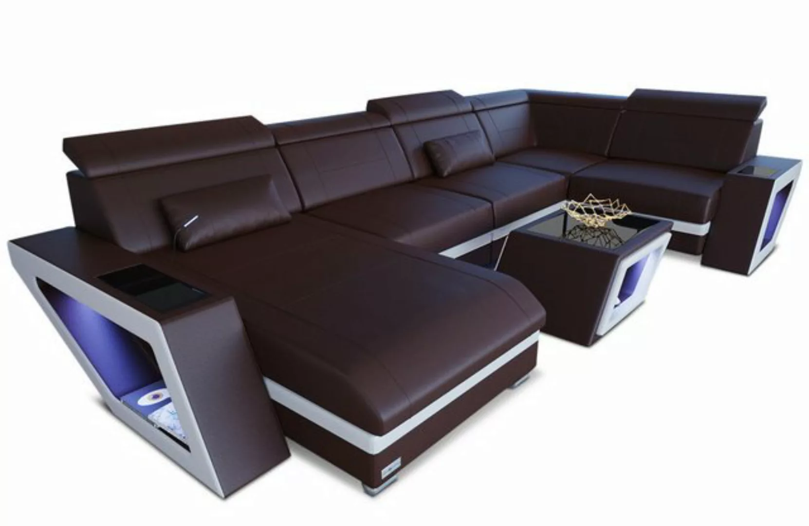 Sofa Dreams Wohnlandschaft Ledersofa Catania U Form Couch Leder Sofa, mit L günstig online kaufen