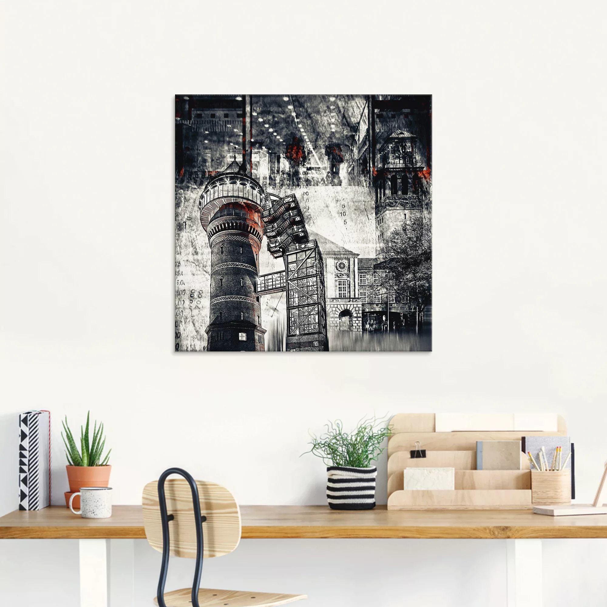 Artland Glasbild »Mülheim an der Ruhr - Stadtcollage 01«, Architektonische günstig online kaufen