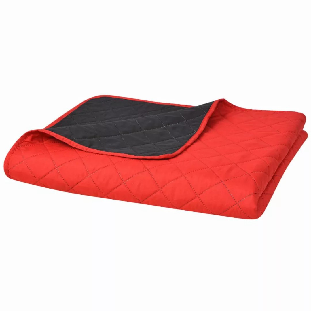 Zweiseitige Steppdecke Tagesdecke Rot/schwarz 230x260cm günstig online kaufen