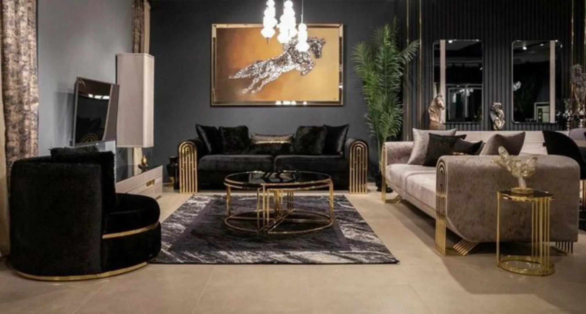 JVmoebel Sofa Sofagarnitur 3+3+1 Sitzer Sessel Garnitur Modern Relax Einsit günstig online kaufen