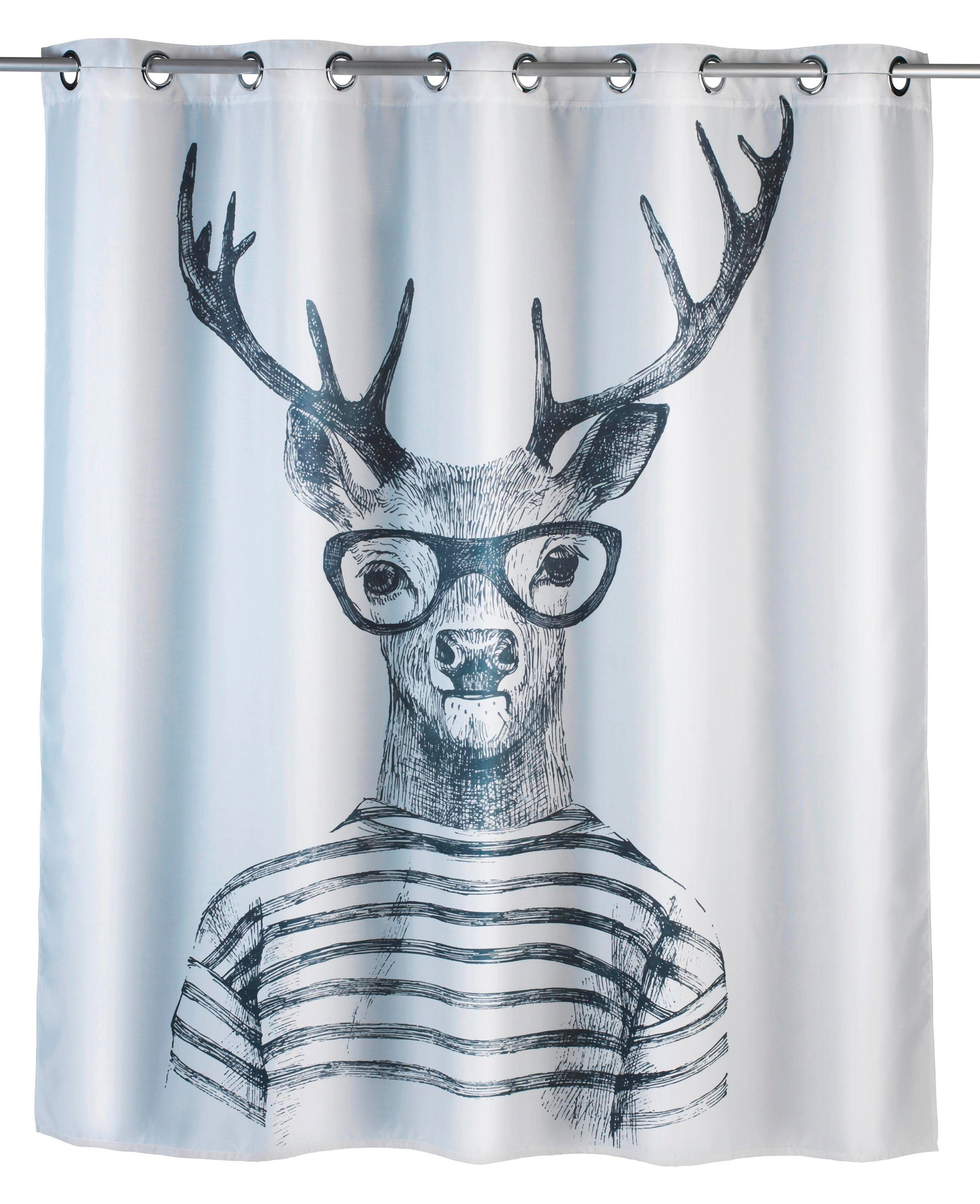 WENKO Duschvorhang Mr. Deer Breite 200 günstig online kaufen