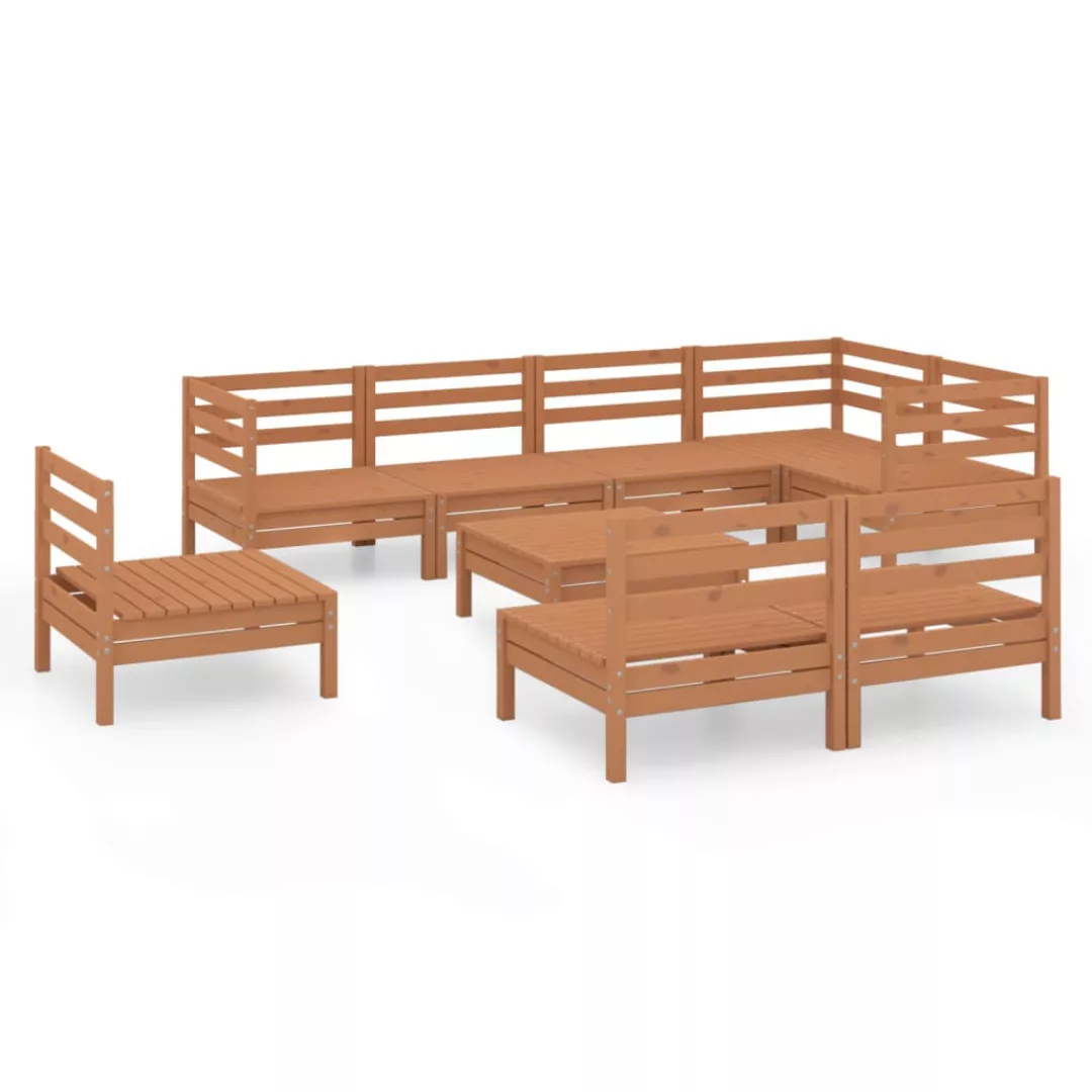 9-tlg. Garten-lounge-set Massivholz Kiefer Honigbraun günstig online kaufen