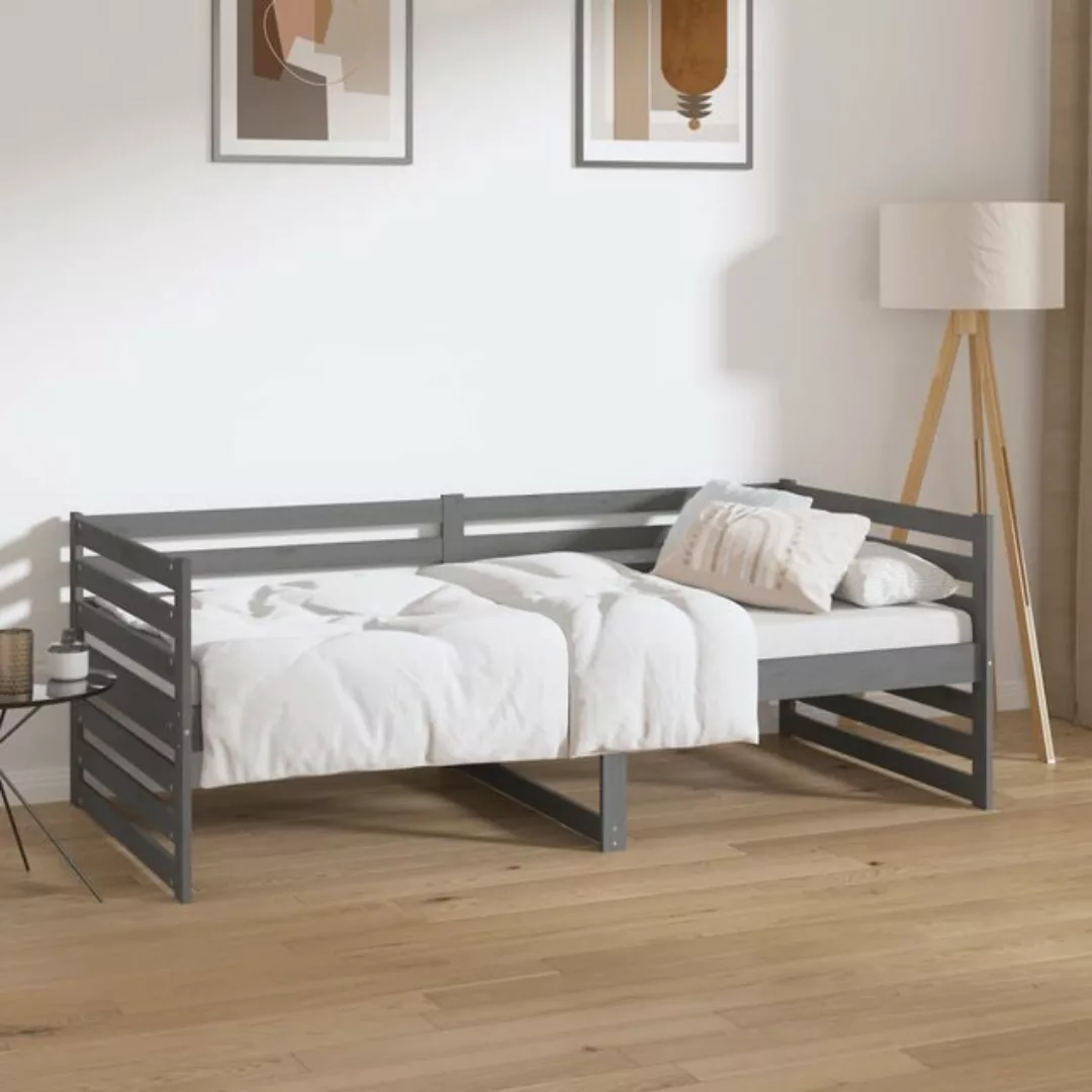 vidaXL Bett Tagesbett Grau 90x190 cm Massivholz Kiefer günstig online kaufen