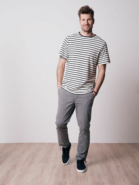 Easy-stripe T-shirt Naturweiss | Schwarz günstig online kaufen