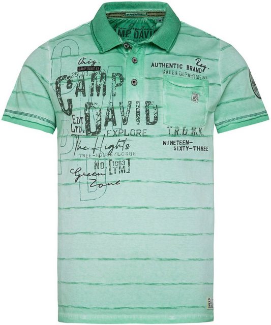 CAMP DAVID Poloshirt mit offenen Kanten auf den Schultern günstig online kaufen